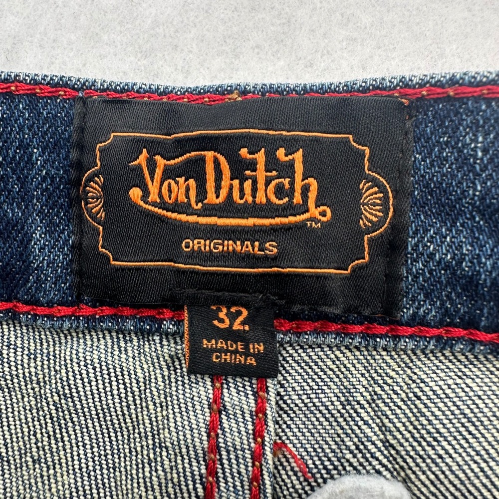 Von Dutch Originals Mens Patchwork Distressed Jeans Blue 32x32 VD27121MD21 NWT - Picture 12 of 16